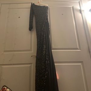 Sparkly Black Sequin Gown
